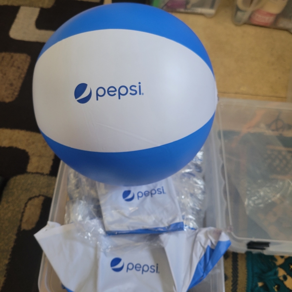 A Lot of 10 Inflatable PEPSI Blue & White 10" Pool/Party/Summer/Beach Ball - NEW